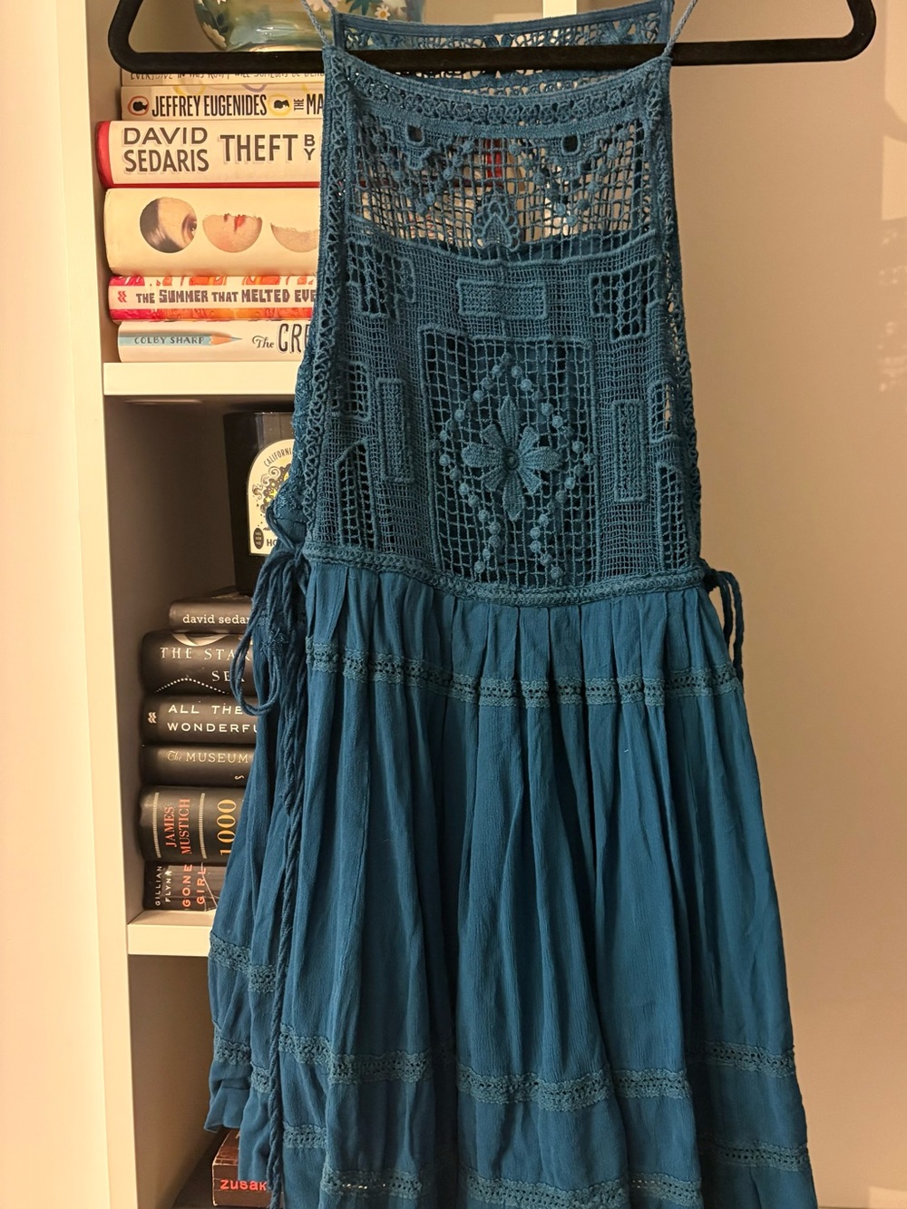 Free People Emily Crochet Mini Dress in Teal. MAKE ME AN OFFER! - Picture 4 of 5
